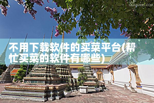 不用下载软件的买菜平台